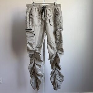 Eptm Ruched Cargo Pants Size 2XL 39 Elastic Waist Drawstring Steam Punk Gorpcore